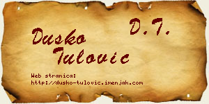 Duško Tulović vizit kartica